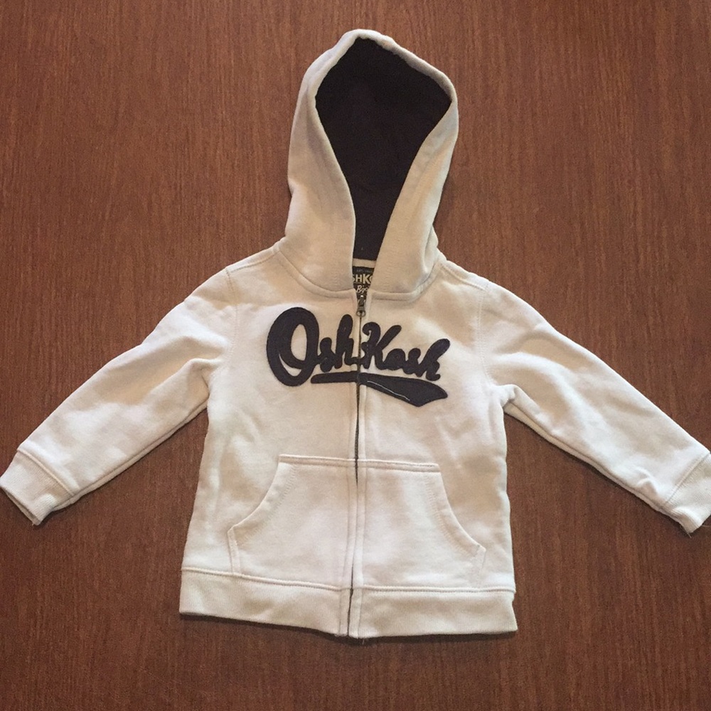 Osh Kosh B’gosh White Logo Zip Hoodie for Baby